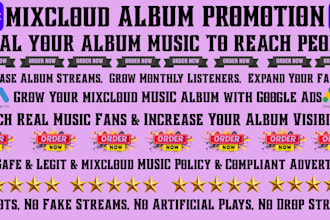 do fast organic mixcloud album promotion for real growth using google ads
