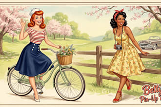 pin up girl and pin up girl illustration