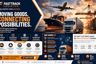 design a logistics flyer, trucking flyer, freight flyer, and business flyer,