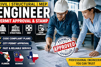 civil structural mep engineer for florida georgia texas permit approval stamp