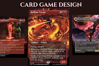 design custom mtg card, tcg card illustration, pokemon, yugioh, board game