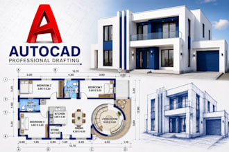 do architectural 2d floor plan, elevation, site plan and 3d renders in autocad