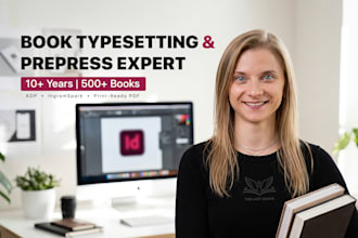 be your senior book layout designer and prepress expert