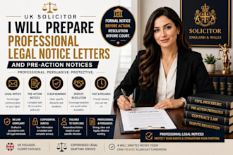 prepare professional UK legal notice letters and pre action notices