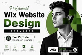 design a professional wix website for peptide research brands