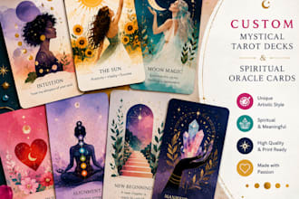 create custom mystical tarot decks and spiritual oracle card designs