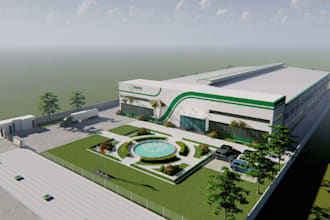 do 3d warehouse design, 3d robotic factory, facilities, 3d industrial buildings