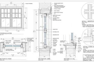 make custom cabinet shop drawing and millwork fabrication plans