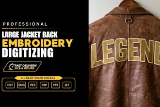 do jacket back embroidery digitizing and biker patch design