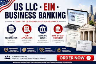 provide US llc registration ein and business bank account setup