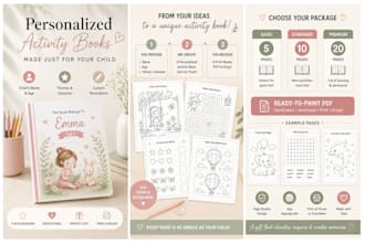 create a personalized coloring and activity book for children