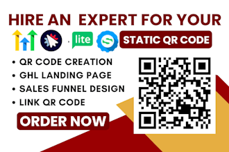design qr code landing page, qr code scanner for ghl, clickfunels, systeme io