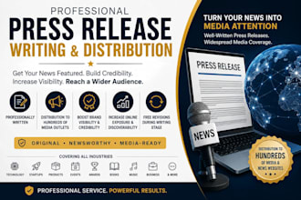 write and submit press release for pr distribution