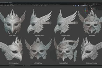 do 3d mask 3d helmet models for cosplay 3d armor anime mask for printing