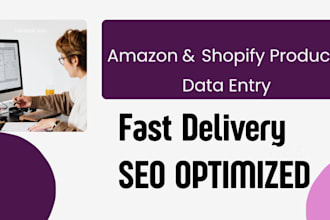 do amazon shopify product data entry and listing