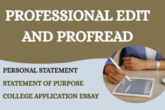 edit your personal statement, statement of purpose or college application essay