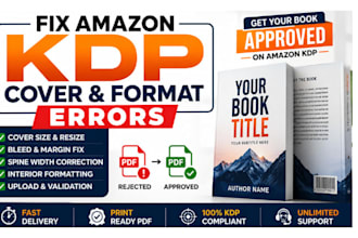 fix KDP cover errors, bleed, margins, resizing and upload issues