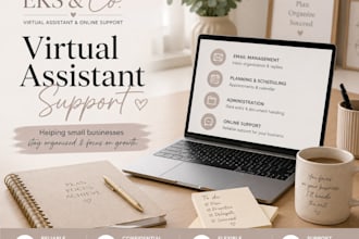 provide virtual assistant, admin and social media support