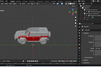 model 3d low poly weapon game vehicle simulator asset stylized car mesh blender