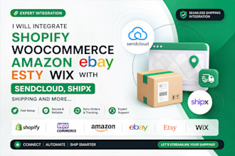 integrate shopify woocommerce amazon ebay esty wix with sendcloud shipx shipping