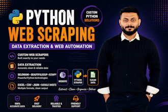do python web scraping, data extraction and web automation