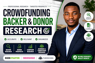do crowdfunding backer and donor prospect research