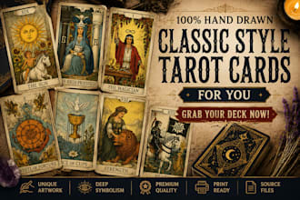 create unique tarot card designs, oracle decks, and playing card spiritual card