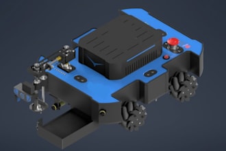 do robotics cad design, robot parts, robot chassis, robotic arm, robot enclosure