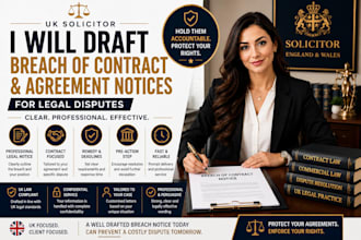 draft UK breach of contract and agreement notices for legal disputes