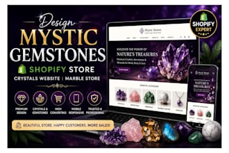 design mystic gemstones shopify store crystals website marble store gemstones