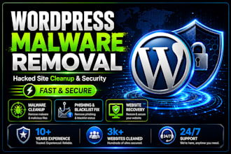fix hacked wordpress, malware removal and security hardening