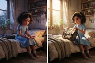 3d illustration story book kids book 3d style disney picture book design