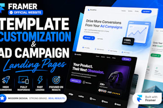 create template customization campaign landing pages framer webflow developer
