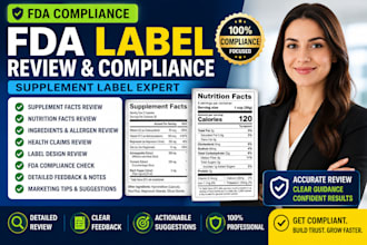 do fda label review, supplement label compliance and label design
