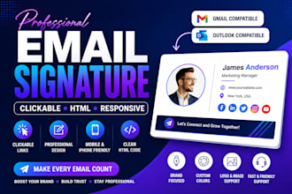 design a professional HTML email signature and clickable email signature