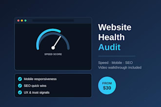 do a website health check and give quick fixes