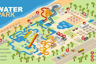 create stunning 2d, 3d isometric maps, event maps and vector illustrations