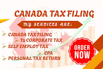 file personal tax and self employed tax for canada as CPA