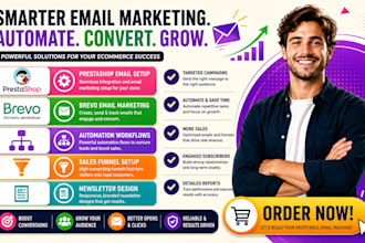 setup prestashop email marketing brevo automation sales funnel newsletter design