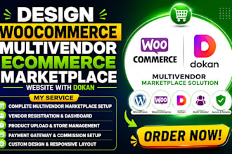 design woocommerce multivendor ecommerce marketplace website with dokan