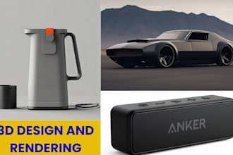 do 3d product modeling and rendering, 3d product animation, 3d product design