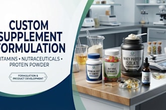develop custom supplement, vitamin, nutraceutical and protein powder formulation