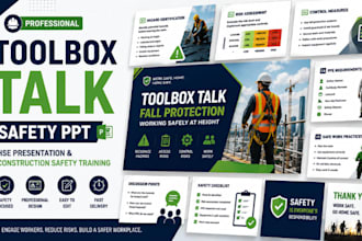 design toolbox talk safety PPT, hse presentation, construction safety training