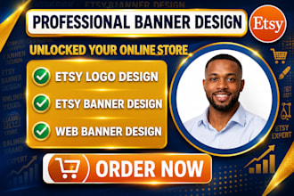 design etsy logo, premium etsy banner, shopify banner, web banner