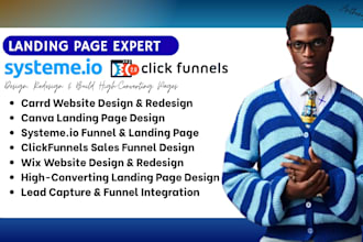 design and redesign carrd website canva landing page systeme io clickfunnels wix