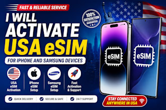 activate usa esim for iphone and samsung devices