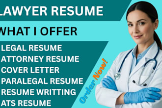 write lawyer resume, attorney CV, legal resume and ats resume in 24 hours