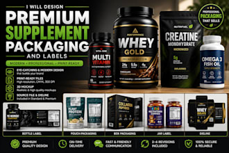 design premium supplement packaging and labels