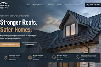 design wix roofing website roof repair replacement contractor website