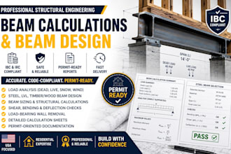 provide ibc structural calculation and permit beam calculation and load analysis